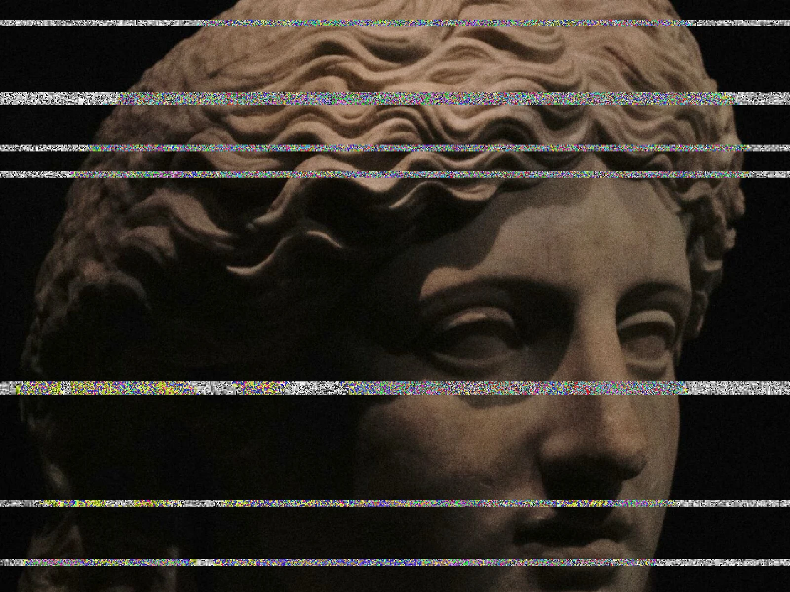 BITS 8: full depth restored, only the corrupted rows remaining