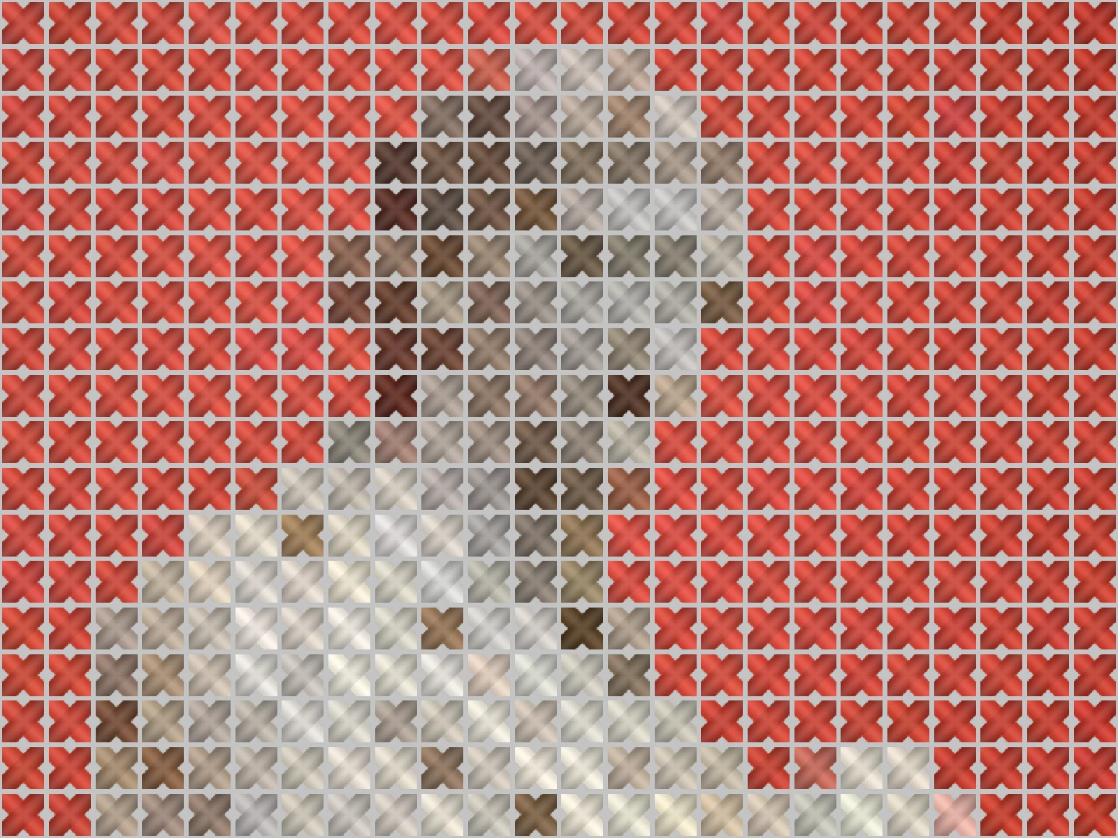 CELL SIZE 40: a coarse count, the subject in very few stitches
