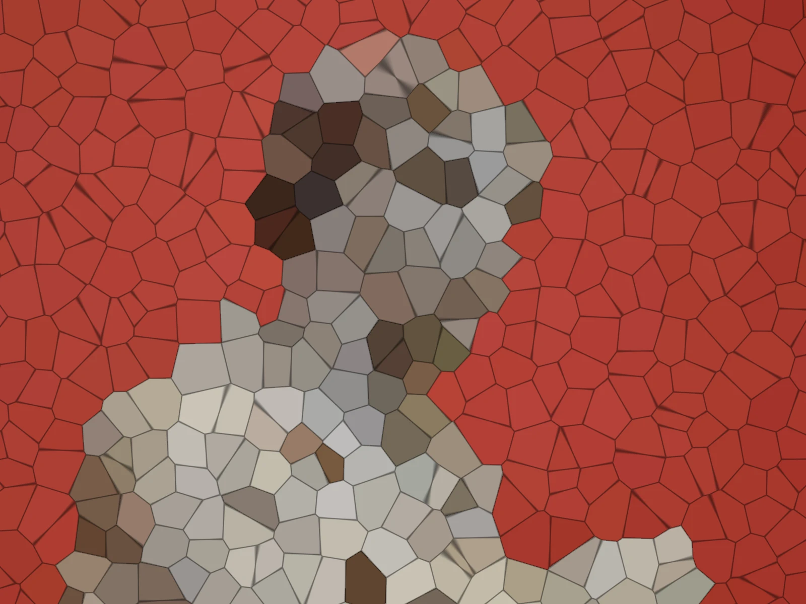 FACET SIZE 12: a few large facets, the subject reduced to fragments