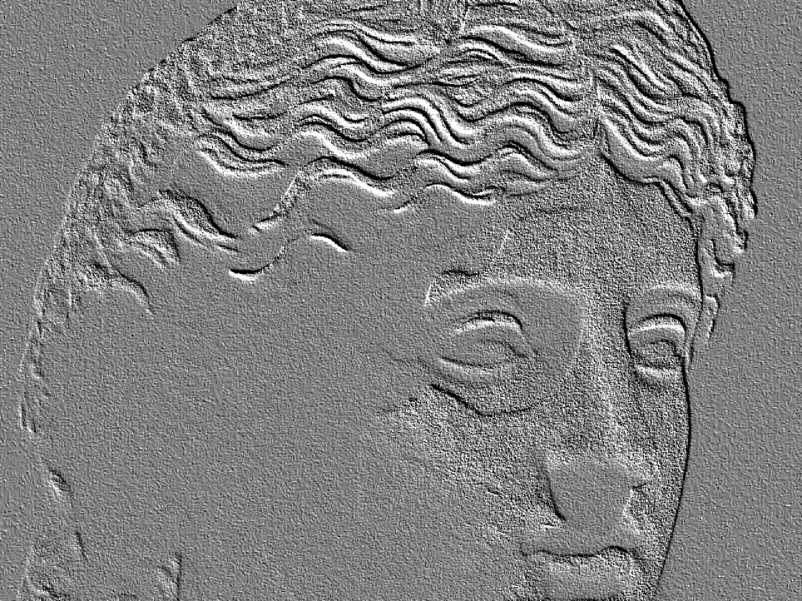 RELIEF 3: maximum depth, source texture becoming visible ridges
