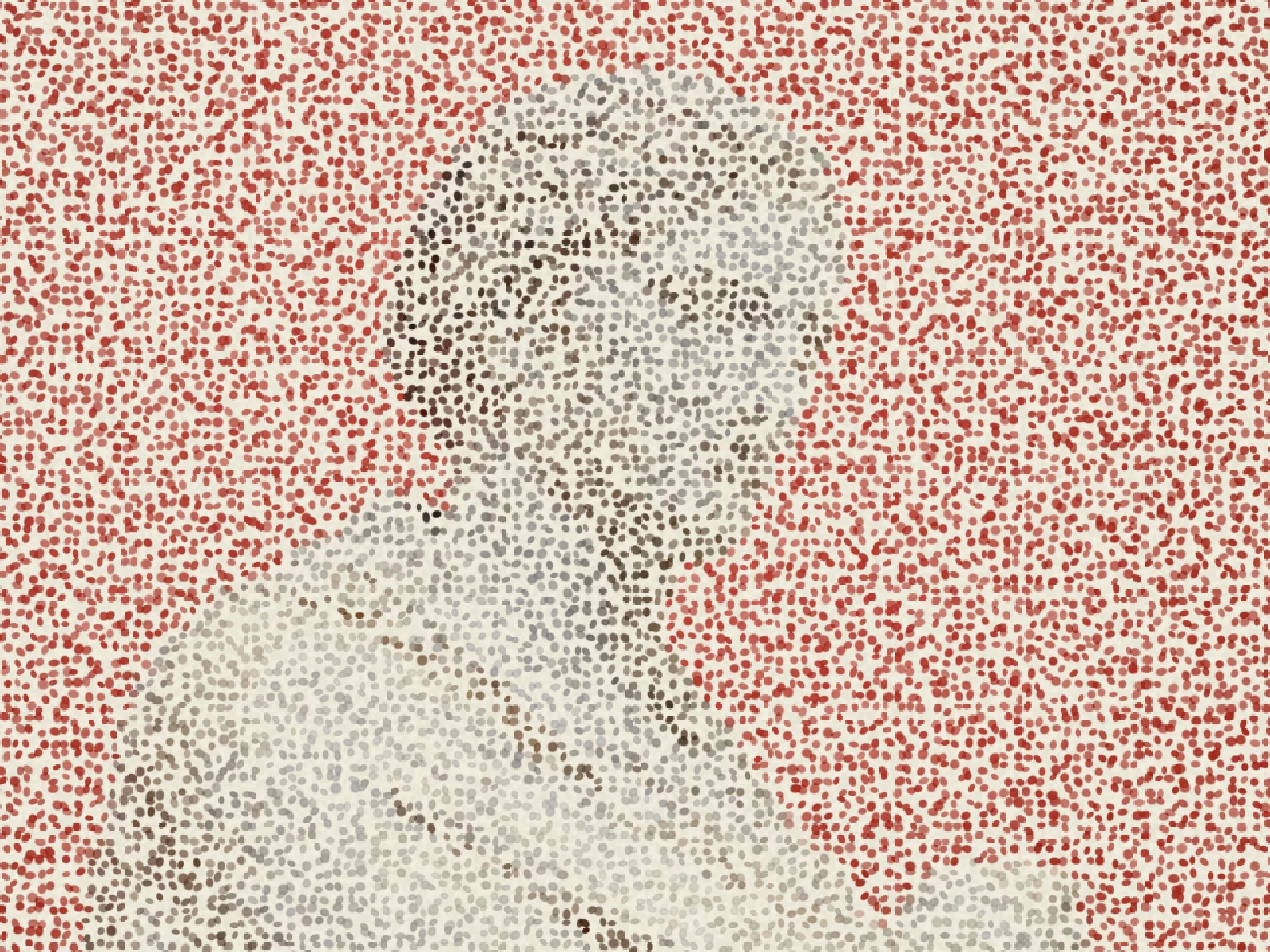DAB SIZE 3: the default, marks visible as separate opaque strokes