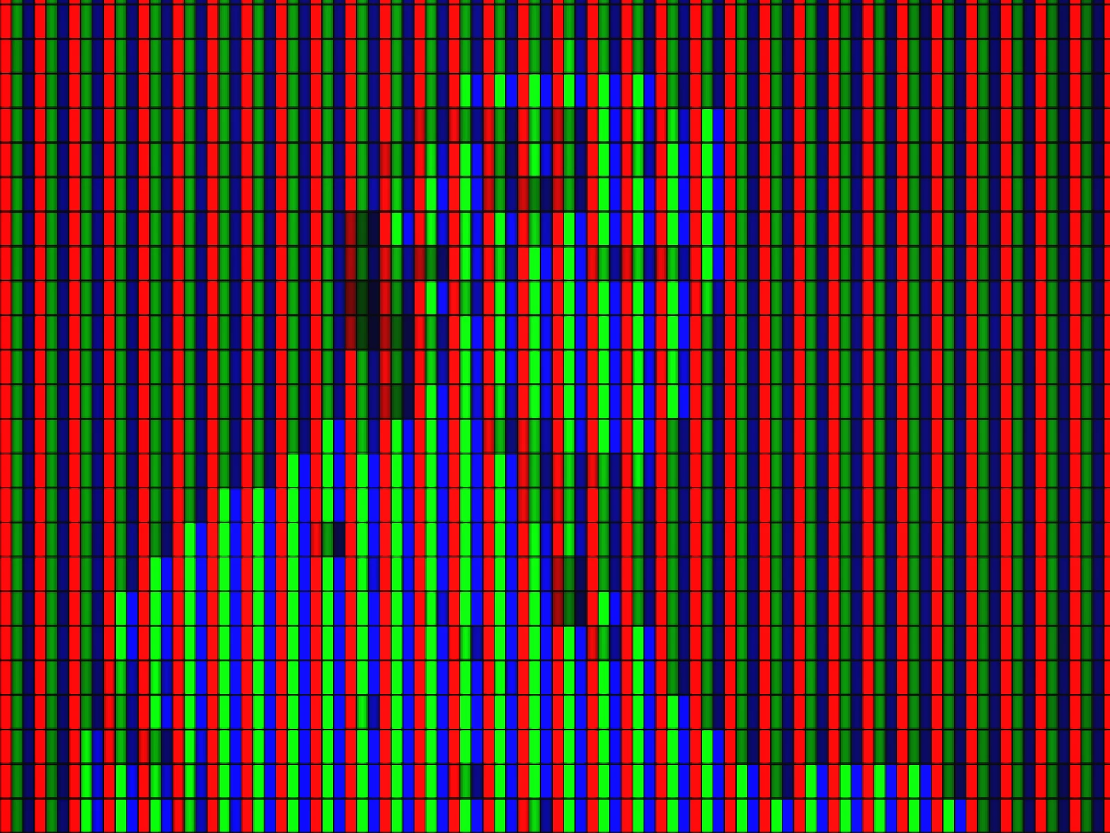 PITCH 10: coarse pixels, the panel structure dominating the image