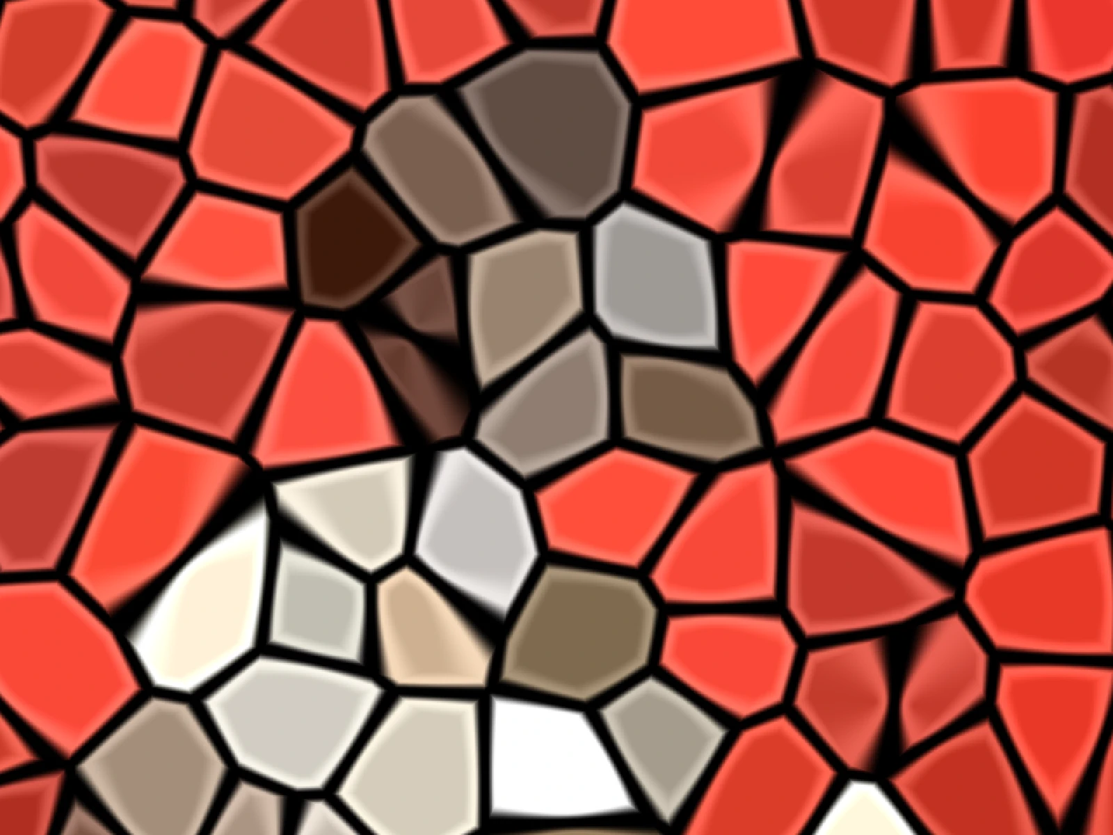 PANE SIZE 8: a few large panes, the subject reduced to flat shapes