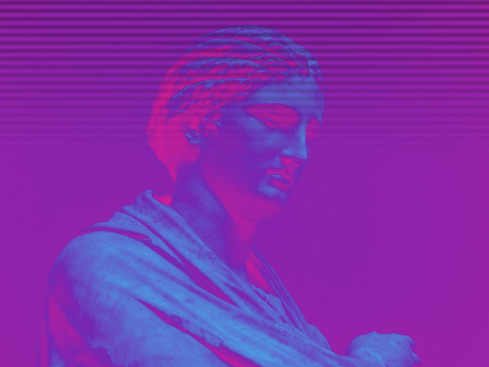 SUN 0: a flat duotone wash and scanlines, no glow at all