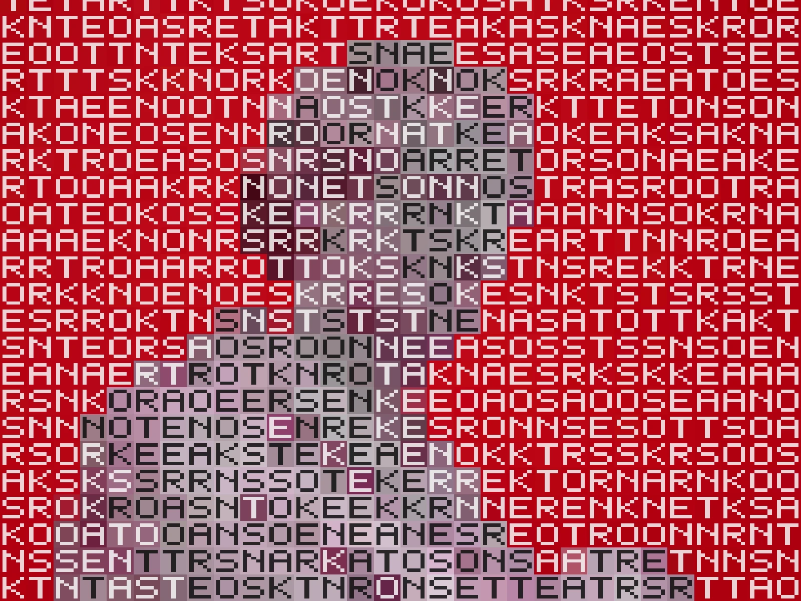 CELL 32: large tiles, words fully readable and the subject loose